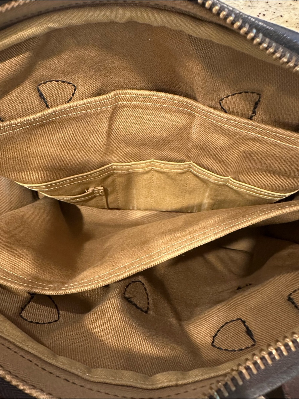 Filson Tan Canvas Briefcase with Brown Leather Trim - Picture 7 of 10